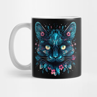 Cat with Flower Mug